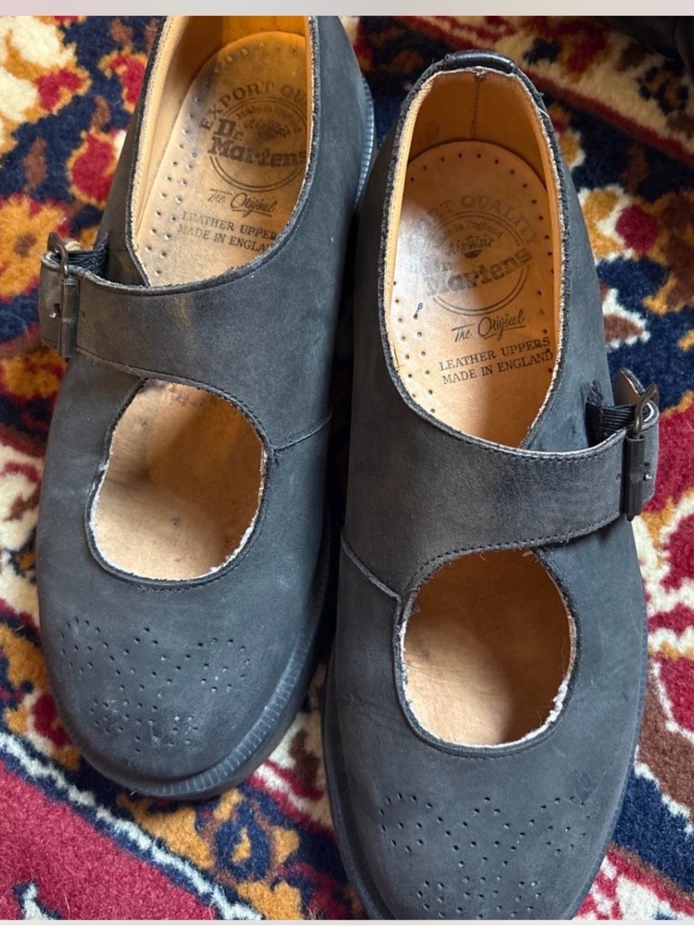 Dr. Martens Women's Gray Mary Jane Leather Shoes - Picture 3 of 8